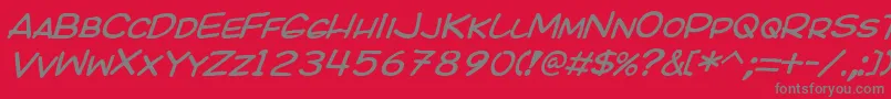 KICOI    Font – Gray Fonts on Red Background