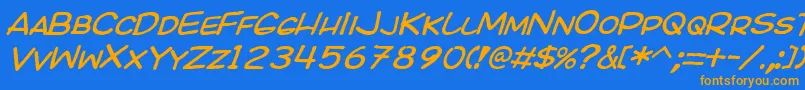 KICOI    Font – Orange Fonts on Blue Background