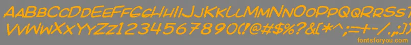 KICOI   -Schriftart – Orangefarbene Schriften auf grauem Hintergrund
