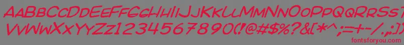 KICOI   -Schriftart – Rote Schriften auf grauem Hintergrund