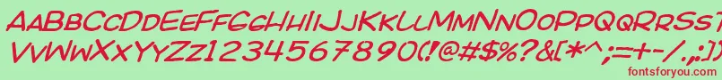 KICOI    Font – Red Fonts on Green Background