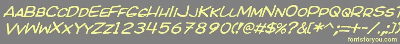 KICOI    Font – Yellow Fonts on Gray Background