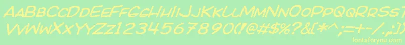 KICOI    Font – Yellow Fonts on Green Background