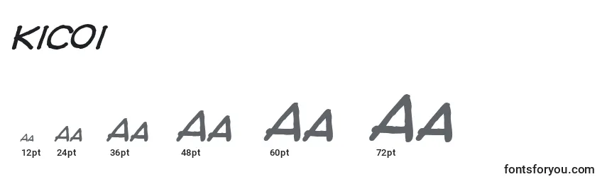 Размеры шрифта KICOI    (131593)