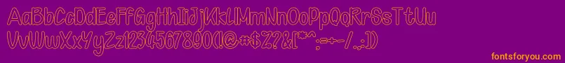 Kid Knowledge 1 outline Font – Orange Fonts on Purple Background