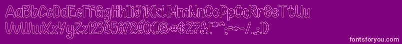 Kid Knowledge 1 outline Font – Pink Fonts on Purple Background