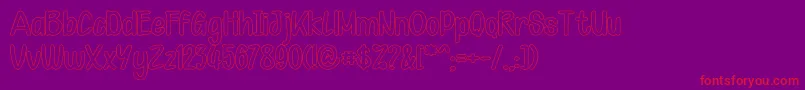 Kid Knowledge 1 outline Font – Red Fonts on Purple Background