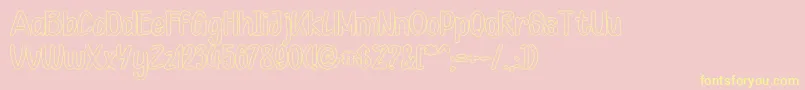 Kid Knowledge 1 outline-Schriftart – Gelbe Schriften auf rosa Hintergrund