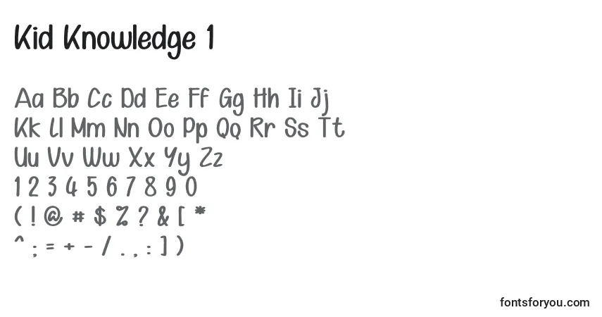 A fonte Kid Knowledge 1 – alfabeto, números, caracteres especiais