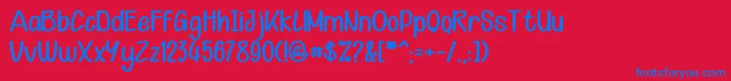 Kid Knowledge 1 Font – Blue Fonts on Red Background