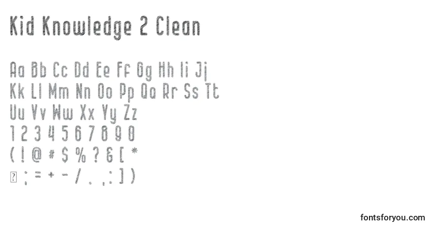 Шрифт Kid Knowledge 2 Clean – алфавит, цифры, специальные символы