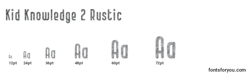 Kid Knowledge 2 Rustic Font Sizes