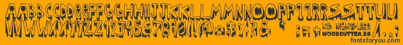 Czcionka Kid nightmare – czarne czcionki na pomarańczowym tle