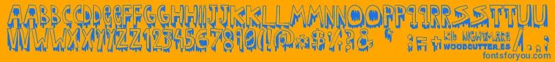 Kid nightmare Font – Blue Fonts on Orange Background