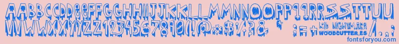 Kid nightmare Font – Blue Fonts on Pink Background