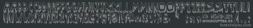 Kid nightmare Font – Gray Fonts on Black Background