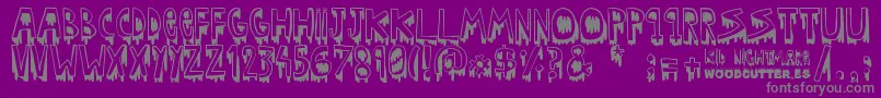 Kid nightmare Font – Gray Fonts on Purple Background