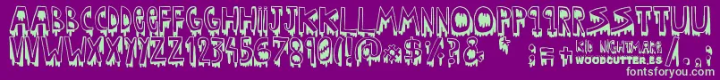 Kid nightmare Font – Green Fonts on Purple Background