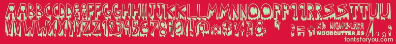Подробнее о шрифте Kid nightmare Шрифт Kid nightmare – зелёные шрифты на красном фоне