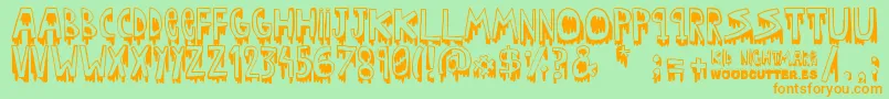 Kid nightmare Font – Orange Fonts on Green Background