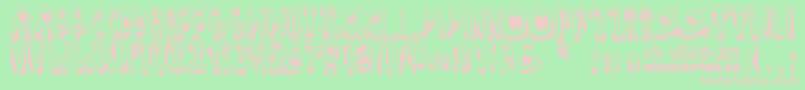 Kid nightmare-Schriftart – Rosa Schriften auf grünem Hintergrund