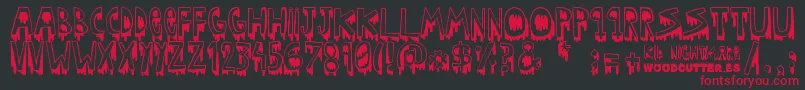 Czcionka Kid nightmare – czerwone czcionki na czarnym tle
