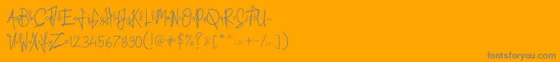 Kid Rough-Schriftart – Graue Schriften auf orangefarbenem Hintergrund