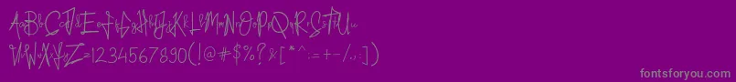 Kid Rough Font – Gray Fonts on Purple Background