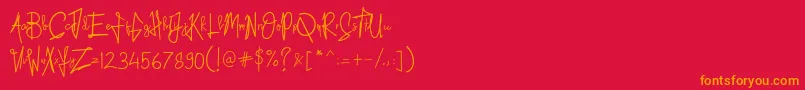 Kid Rough Font – Orange Fonts on Red Background