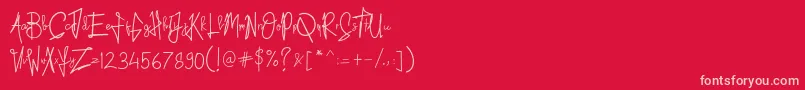 Kid Rough Font – Pink Fonts on Red Background