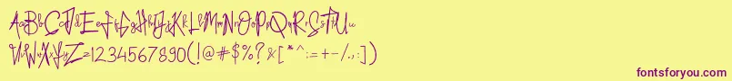 Kid Rough Font – Purple Fonts on Yellow Background