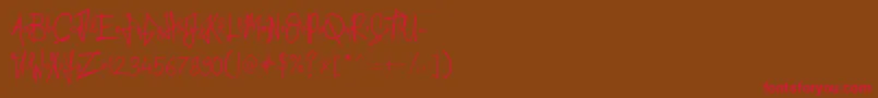 Kid Rough Font – Red Fonts on Brown Background
