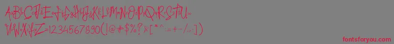 Kid Rough Font – Red Fonts on Gray Background