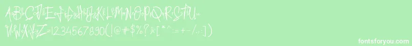 Kid Rough-Schriftart – Weiße Schriften auf grünem Hintergrund