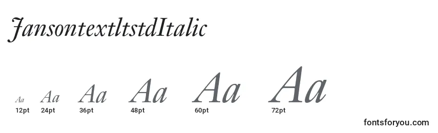 JansontextltstdItalic font sizes