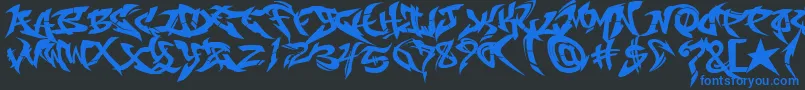RaseoneFill Font – Blue Fonts on Black Background