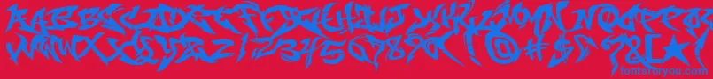 RaseoneFill Font – Blue Fonts on Red Background