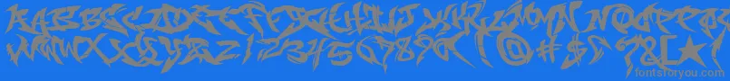 RaseoneFill Font – Gray Fonts on Blue Background