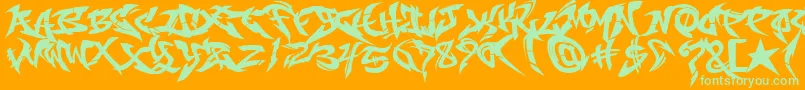RaseoneFill Font – Green Fonts on Orange Background