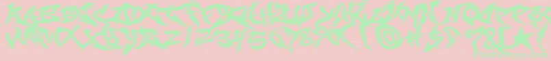 RaseoneFill Font – Green Fonts on Pink Background