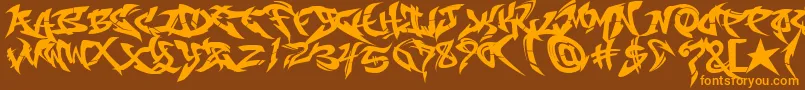 RaseoneFill Font – Orange Fonts on Brown Background