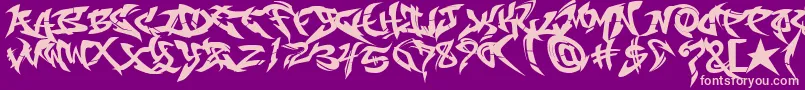 RaseoneFill-Schriftart – Rosa Schriften auf violettem Hintergrund