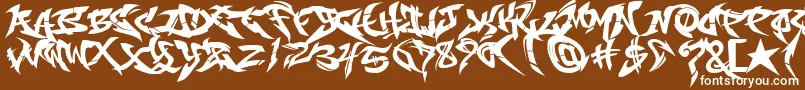 RaseoneFill Font – White Fonts on Brown Background