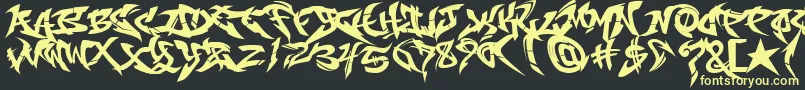 Шрифт RaseoneFill – жёлтые шрифты на чёрном фоне