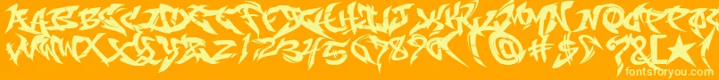 RaseoneFill Font – Yellow Fonts on Orange Background