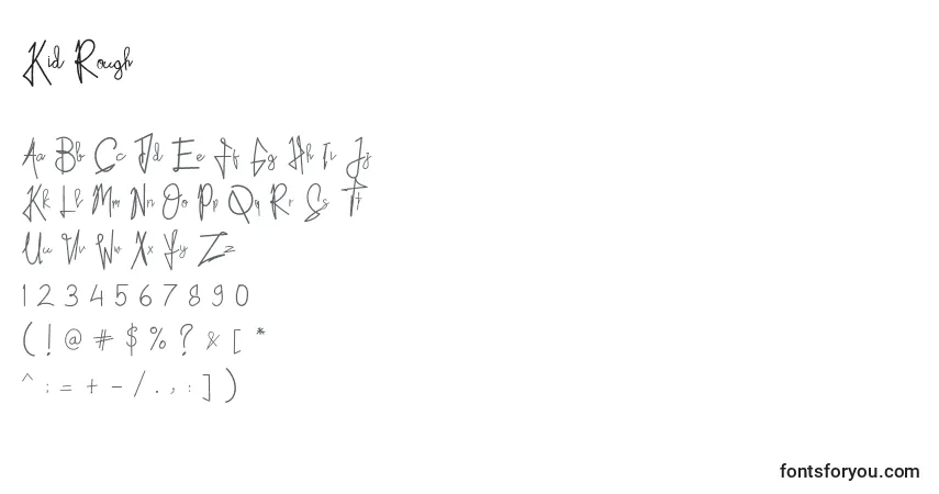 Czcionka Kid Rough (131600) – alfabet, cyfry, specjalne znaki