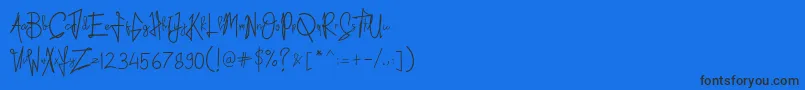 Kid Rough Font – Black Fonts on Blue Background