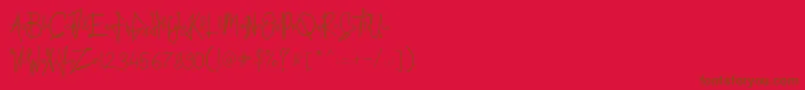 Kid Rough-Schriftart – Braune Schriften auf rotem Hintergrund