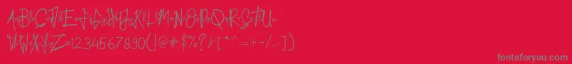 Kid Rough Font – Gray Fonts on Red Background