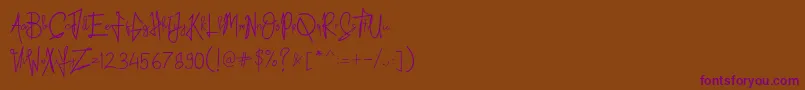 Kid Rough Font – Purple Fonts on Brown Background